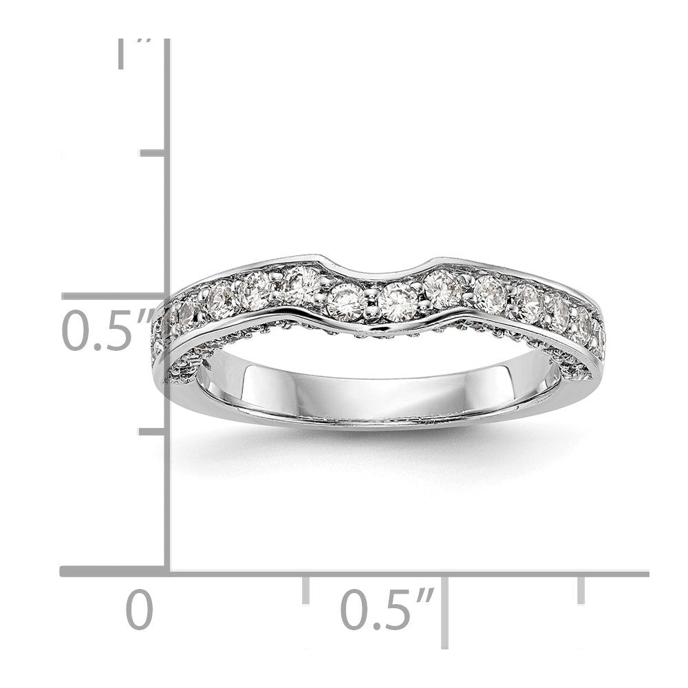 0.55ct. CZ Solid Real 14k White Gold Wedding Wedding Band Ring