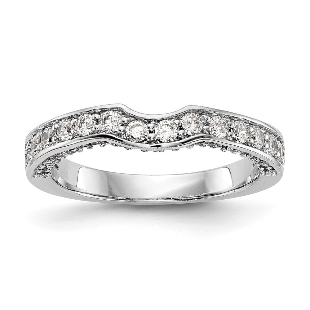 0.55ct. CZ Solid Real 14k White Gold Wedding Wedding Band Ring