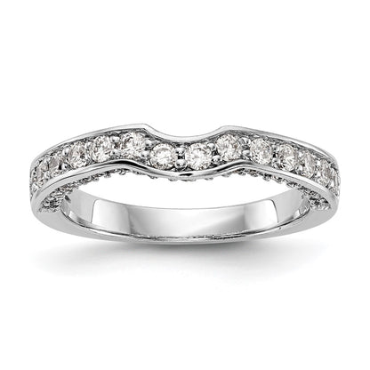 0.55ct. CZ Solid Real 14k White Gold Wedding Wedding Band Ring