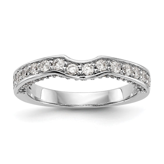 0.55ct. CZ Solid Real 14k White Gold Wedding Wedding Band Ring