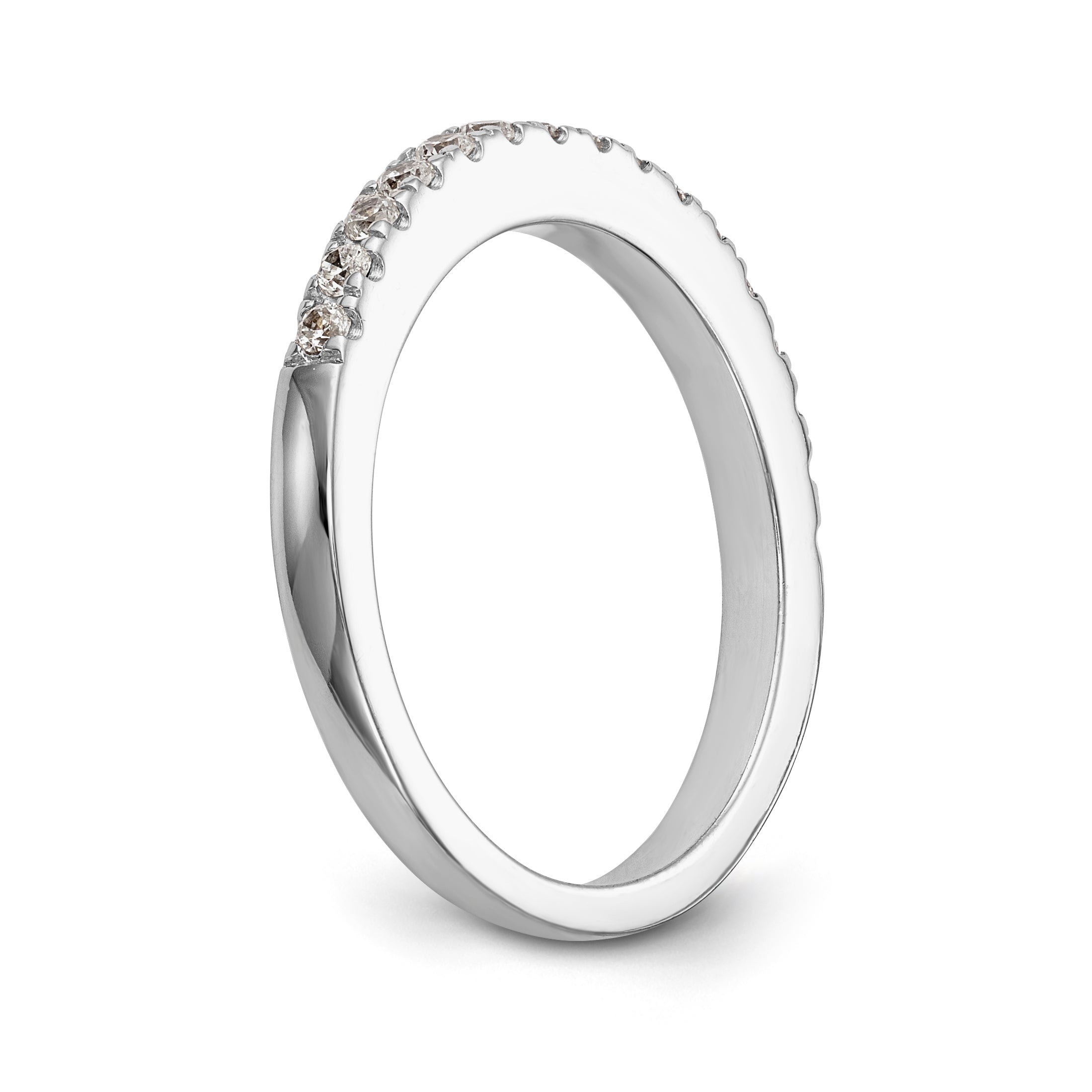 0.34ct. CZ Solid Real 14k White Gold Wedding Wedding Band Ring