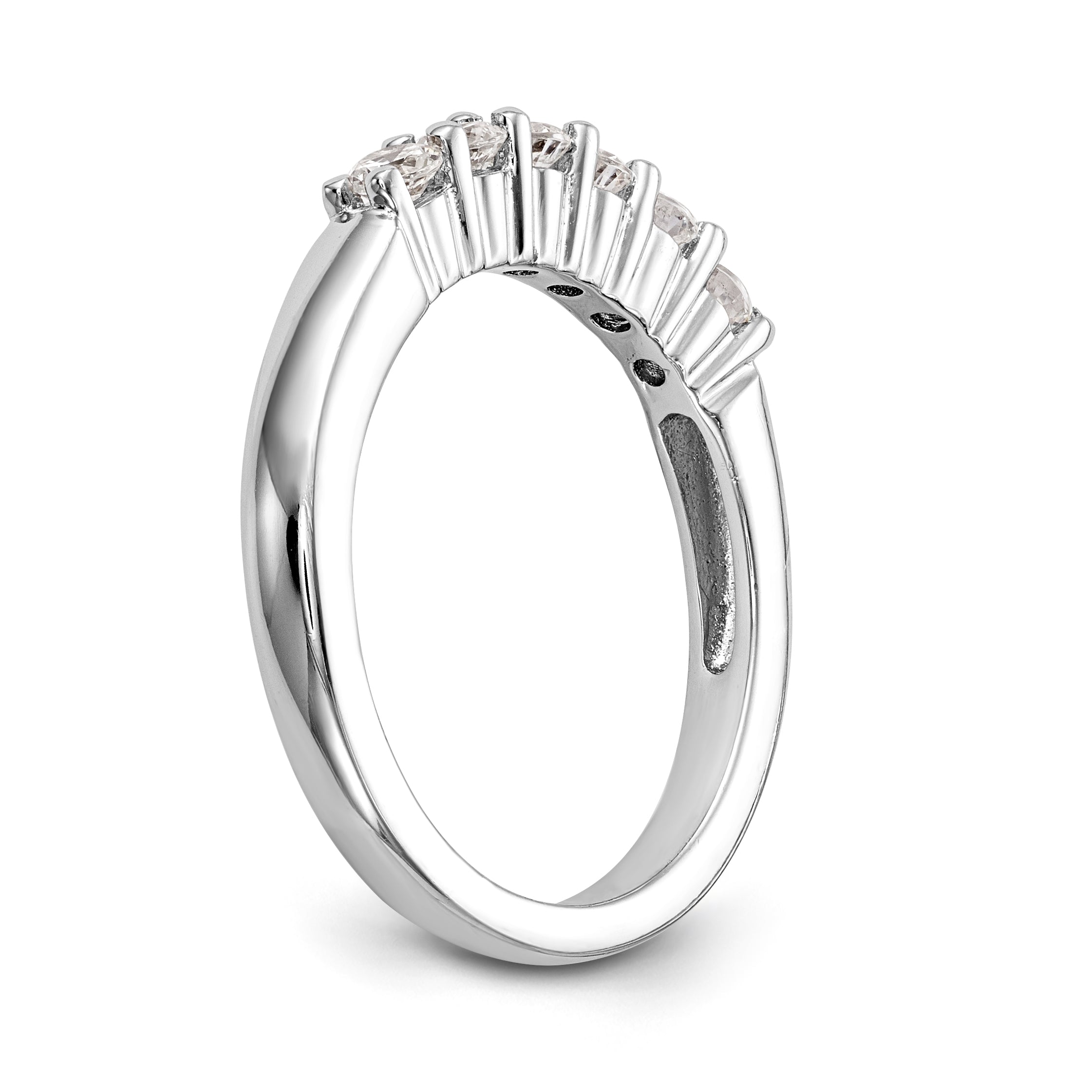 0.30ct. CZ Solid Real 14k White Gold Wedding Wedding Band Ring