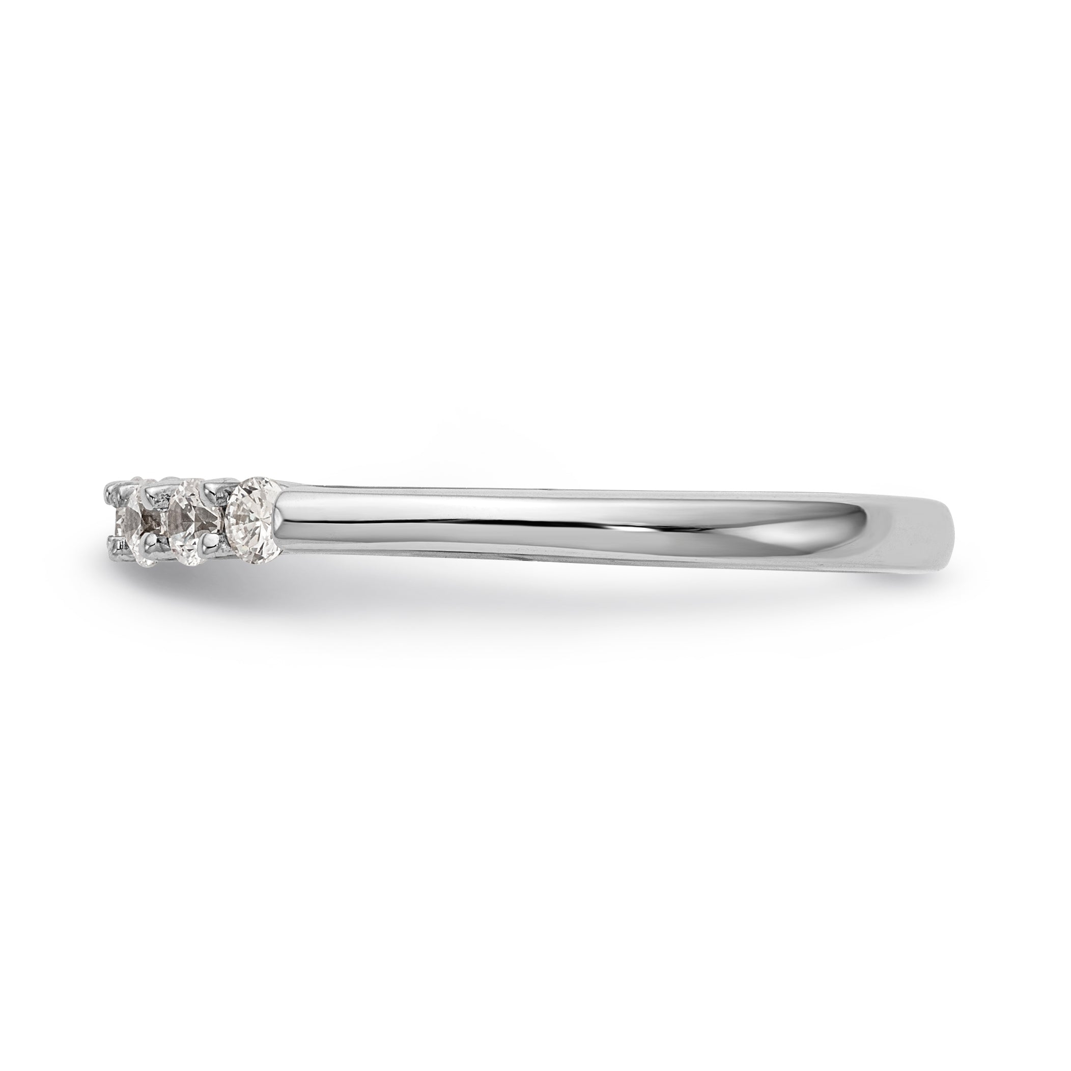 0.25ct. CZ Solid Real 14K White Gold Peg Set Engagement Ring