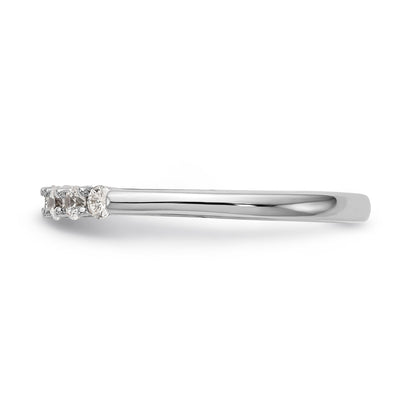 0.39ct. CZ Solid Real 14K White Gold Peg Set Engagement Ring