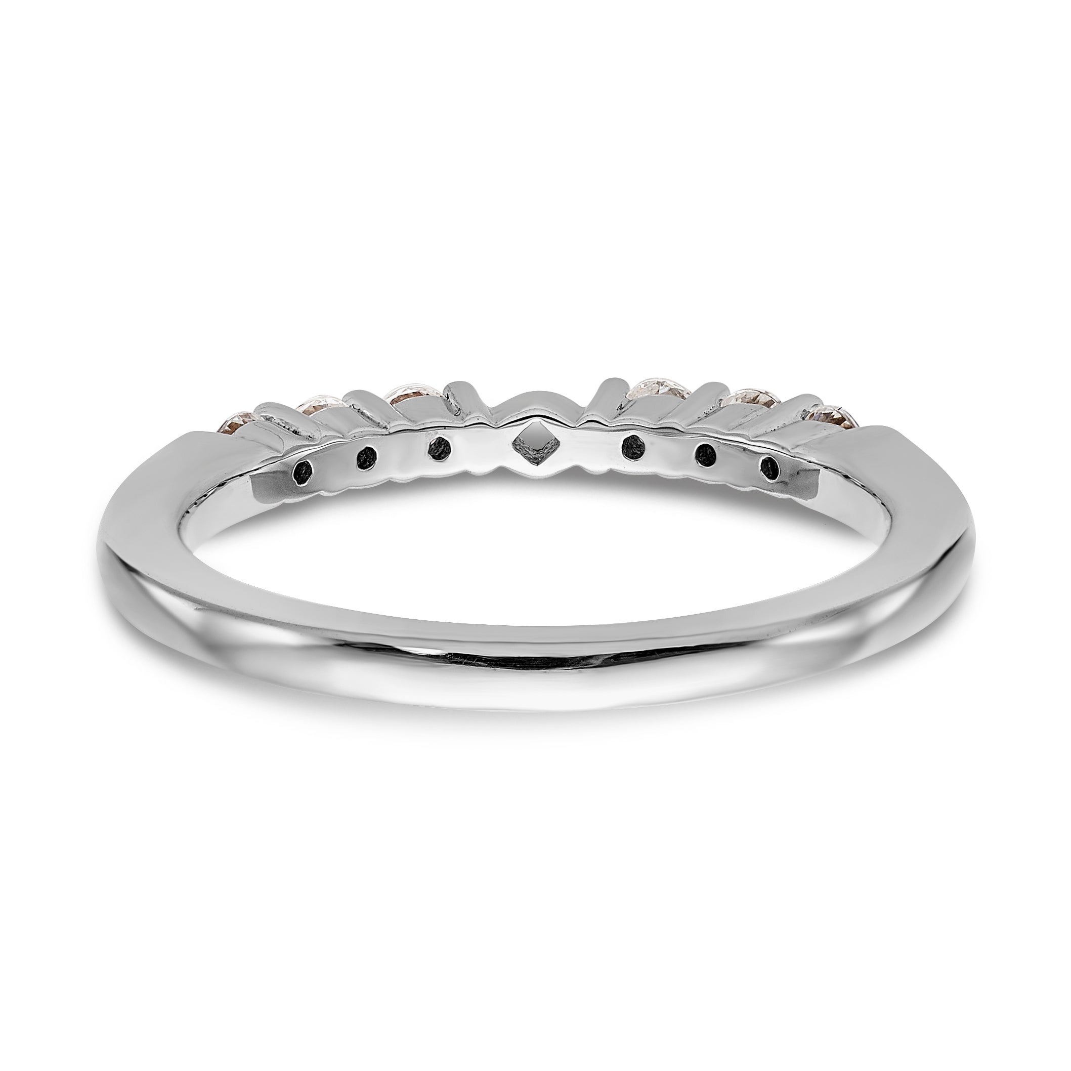 0.25ct. CZ Solid Real 14K White Gold Peg Set Engagement Ring