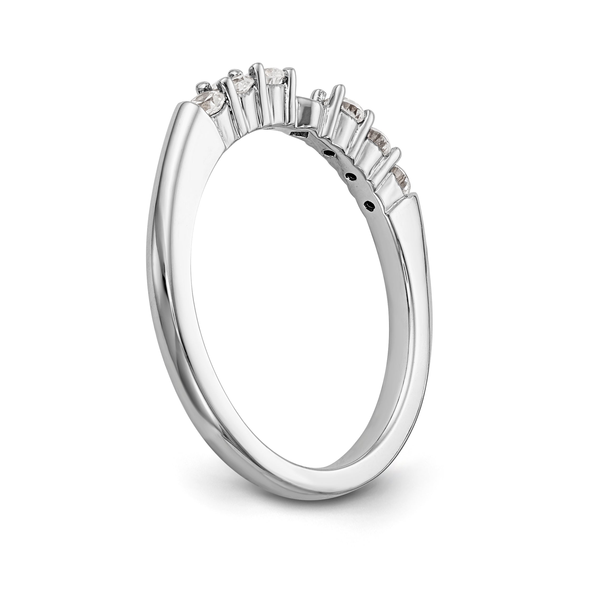 0.25ct. CZ Solid Real 14K White Gold Peg Set Engagement Ring