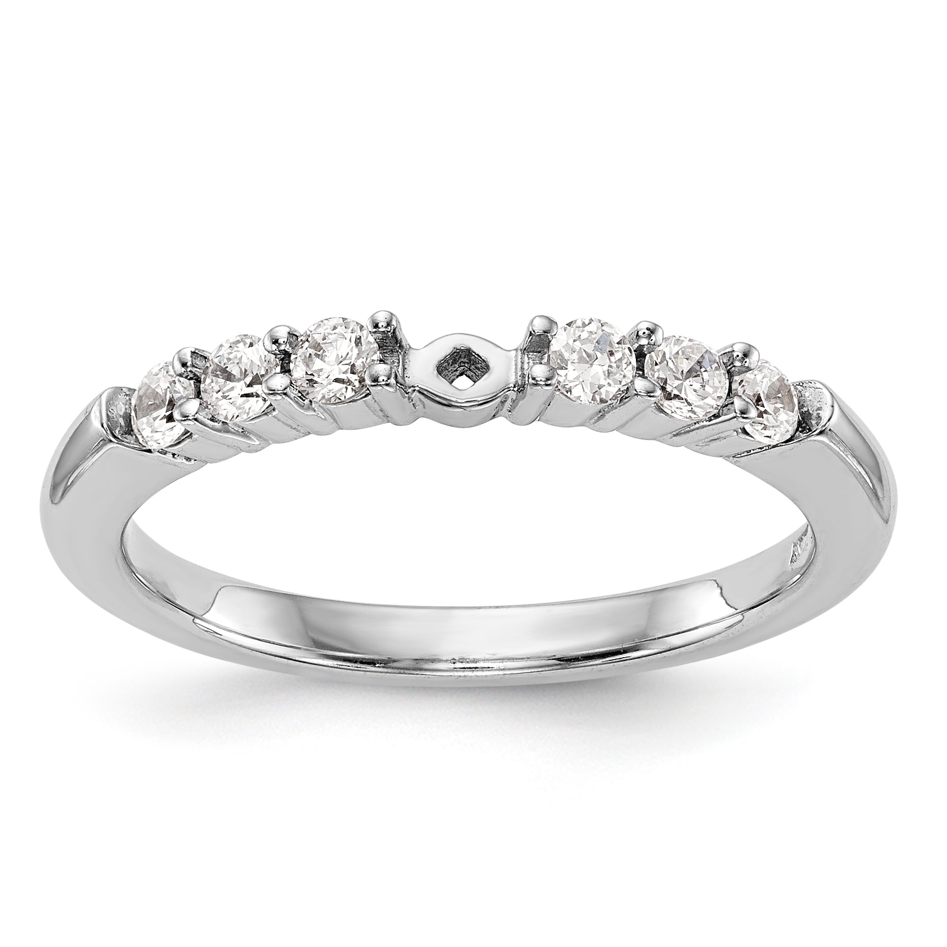 0.25ct. CZ Solid Real 14K White Gold Peg Set Engagement Ring