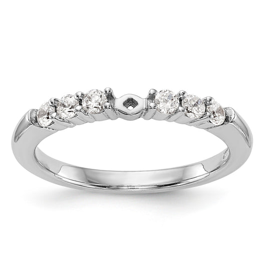 0.25ct. CZ Solid Real 14K White Gold Peg Set Engagement Ring