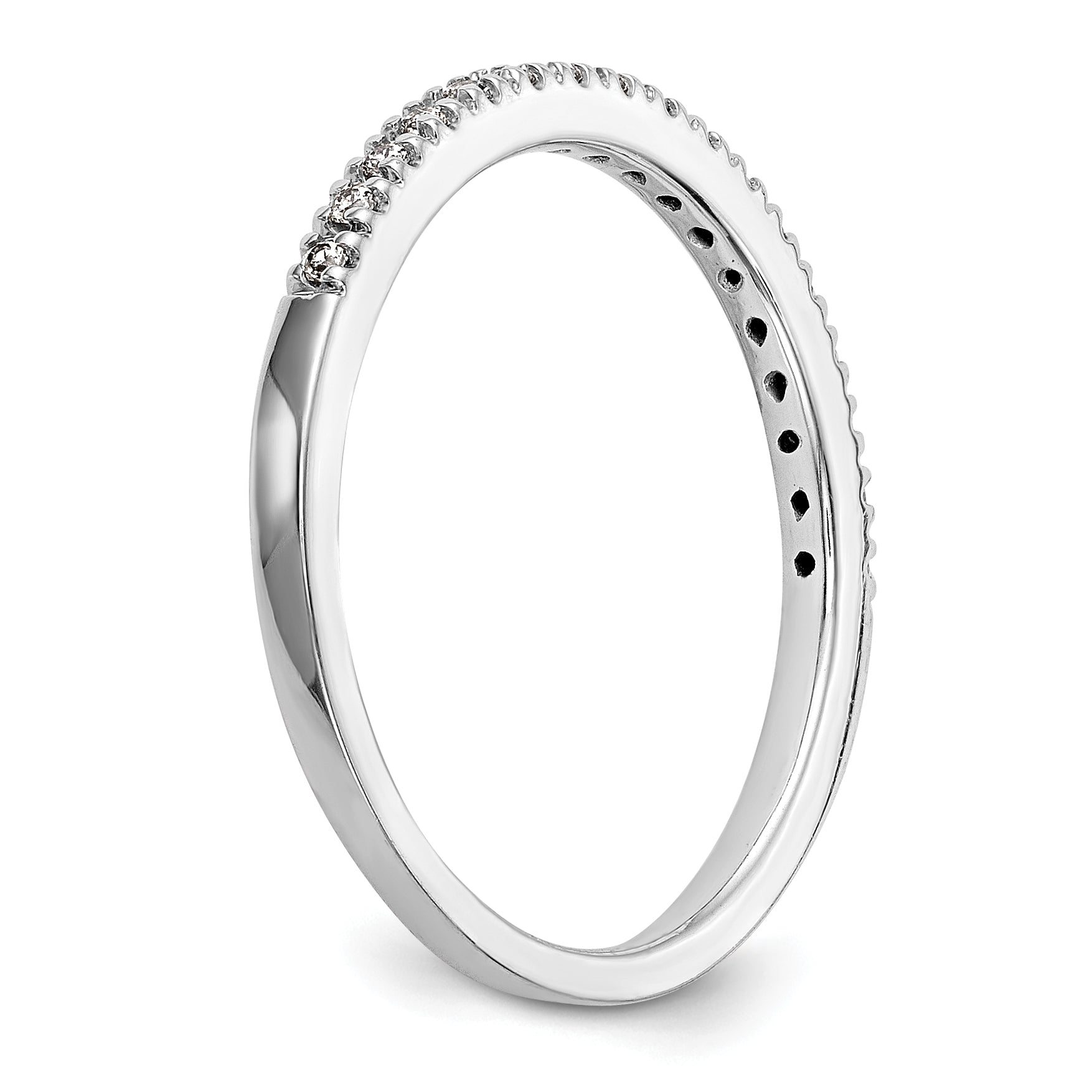 0.10ct. CZ Solid Real 14k White Gold Wedding Wedding Band Ring
