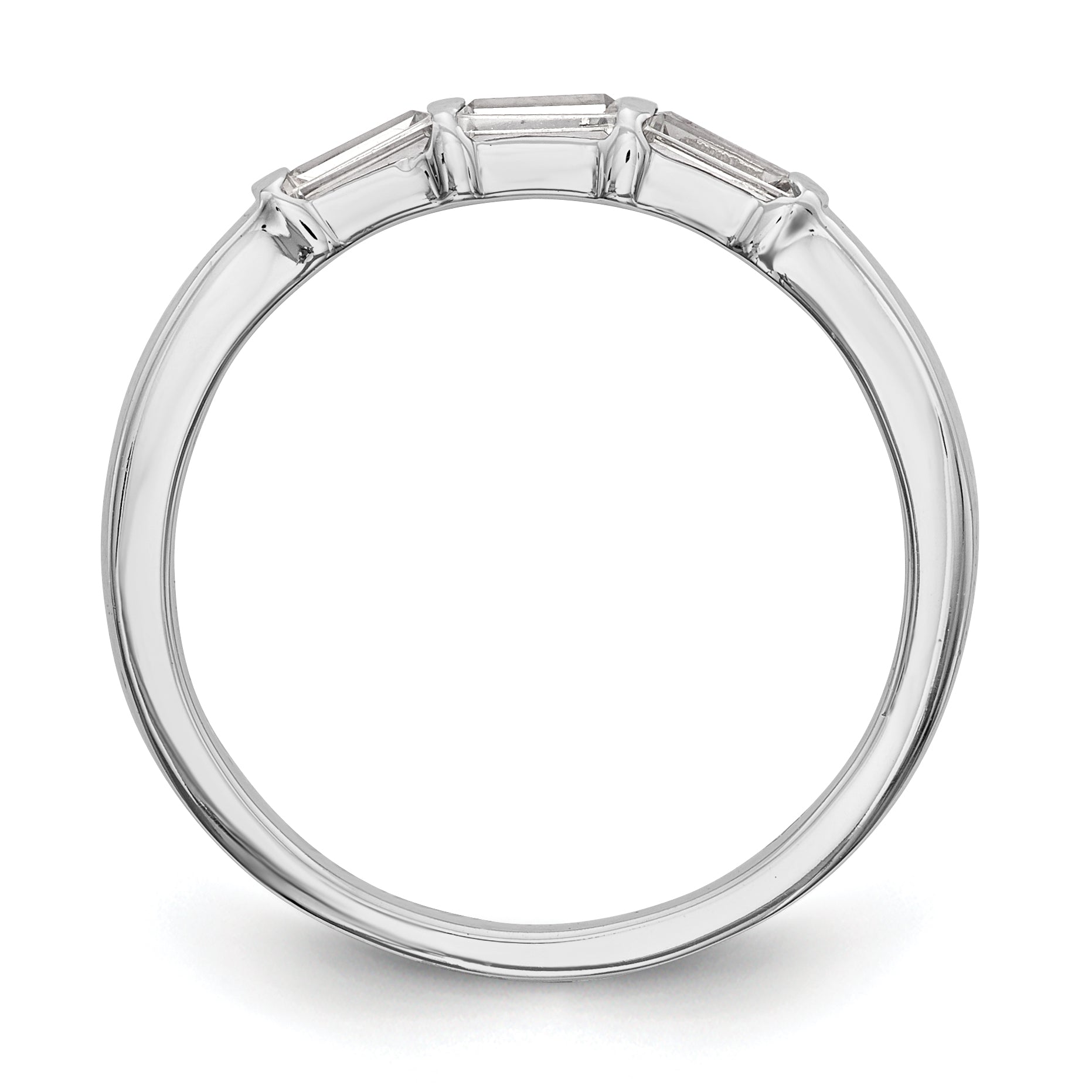 0.36ct. CZ Solid Real 14k White Gold Wedding Wedding Band Ring