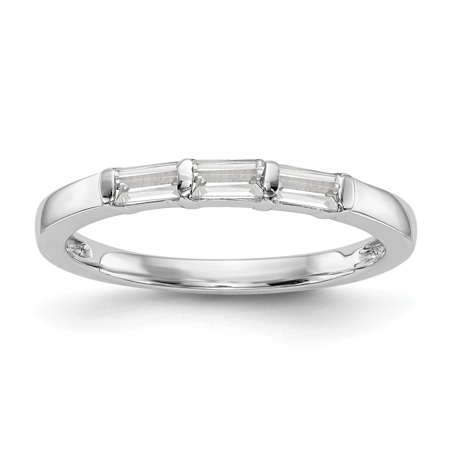 0.36ct. CZ Solid Real 14k White Gold Wedding Wedding Band Ring