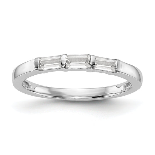 0.36ct. CZ Solid Real 14k White Gold Wedding Wedding Band Ring