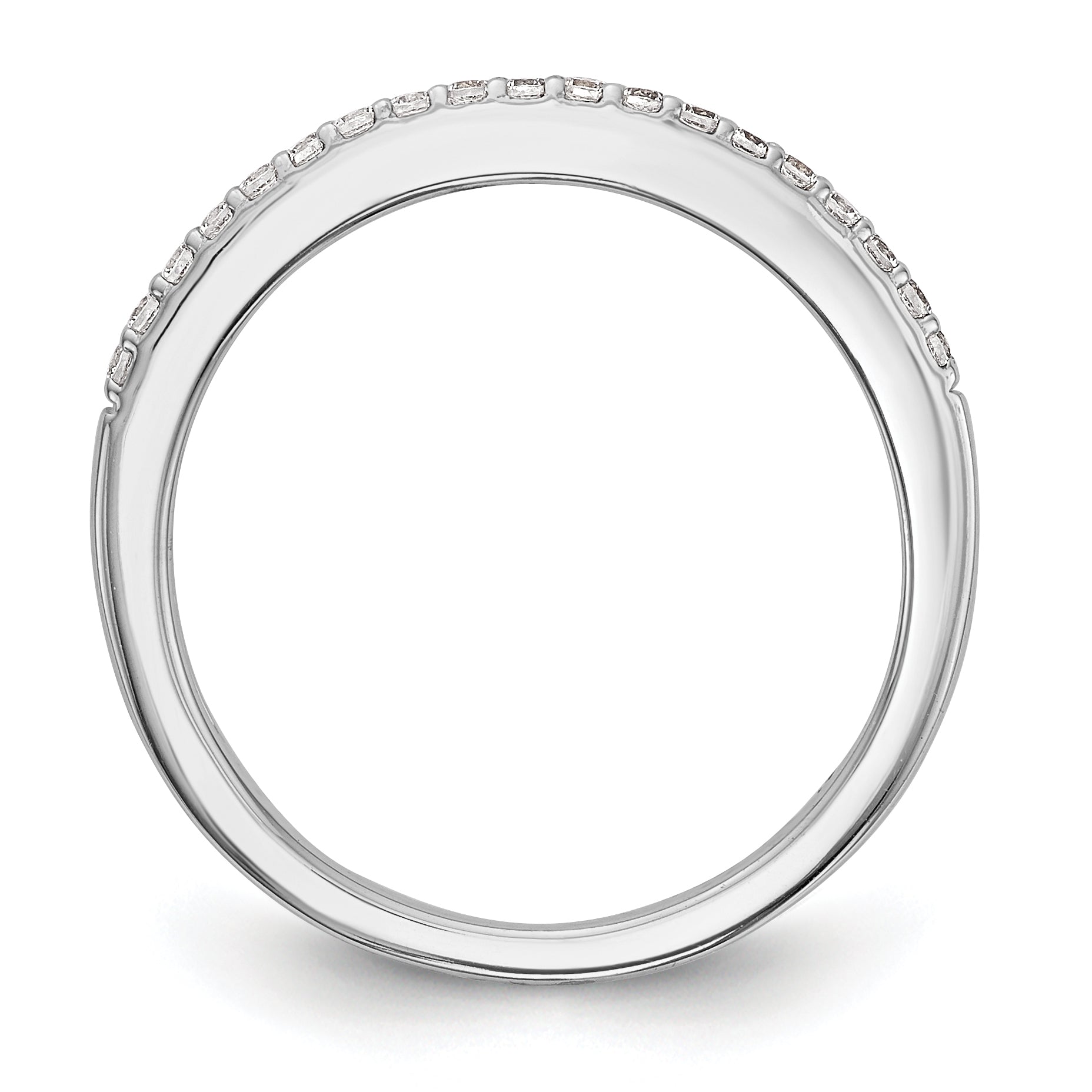 0.19ct. CZ Solid Real 14k White Gold Wedding Wedding Band Ring