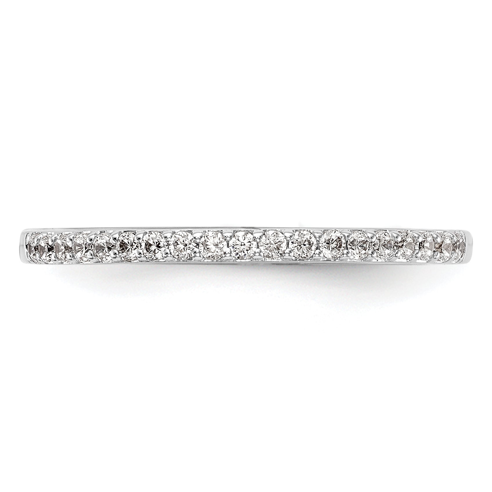 0.19ct. CZ Solid Real 14k White Gold Wedding Wedding Band Ring