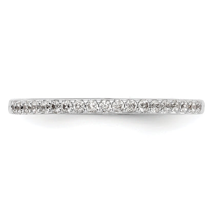 0.19ct. CZ Solid Real 14k White Gold Wedding Wedding Band Ring