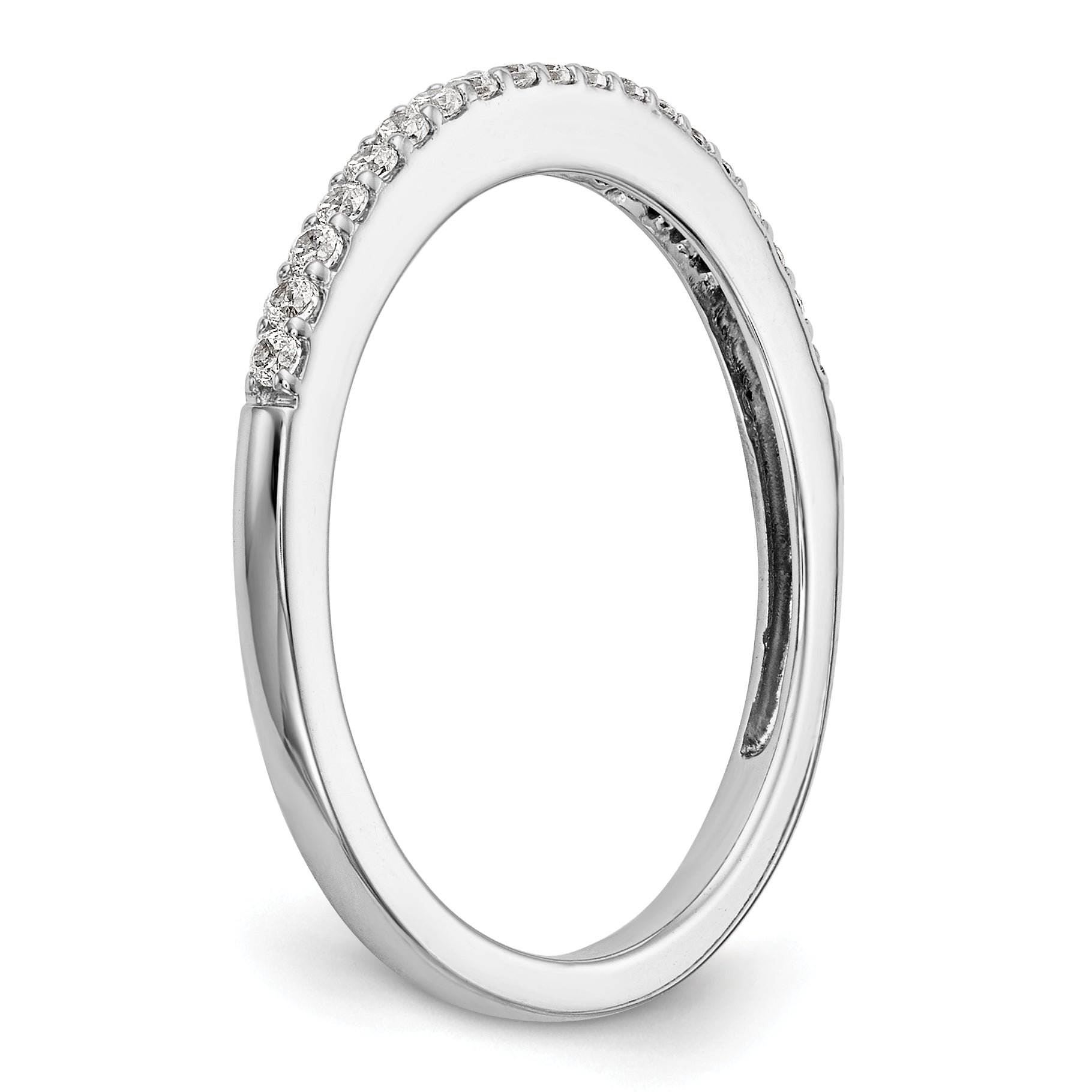 0.19ct. CZ Solid Real 14k White Gold Wedding Wedding Band Ring