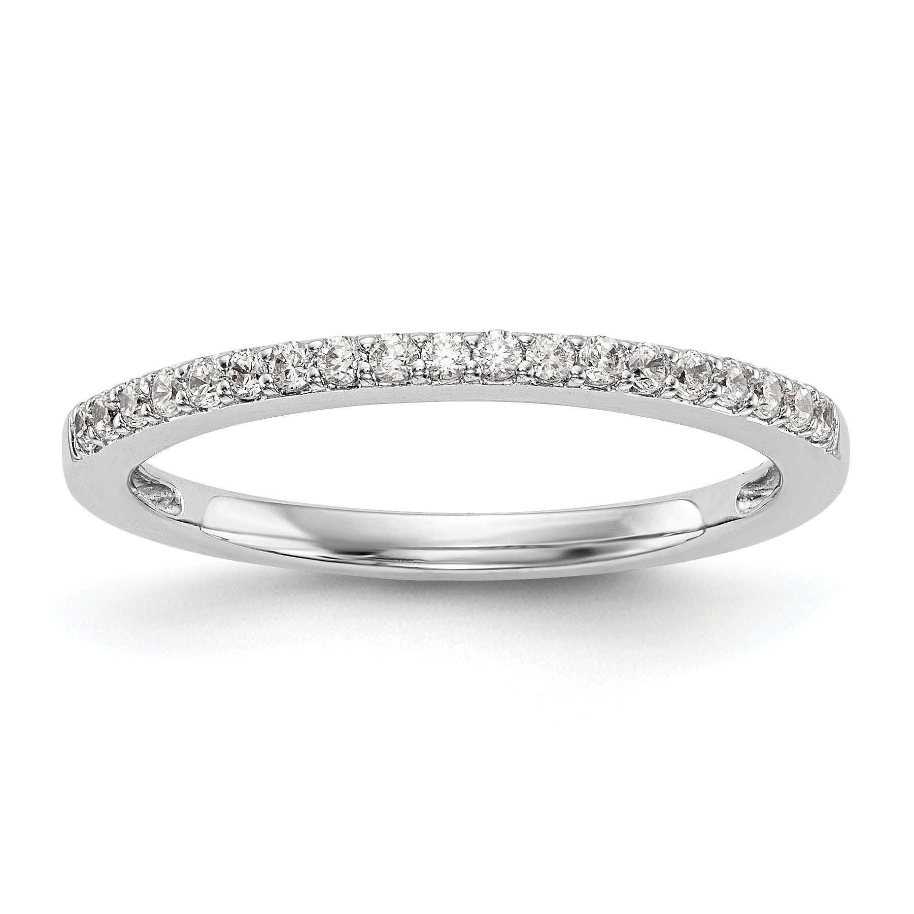0.19ct. CZ Solid Real 14k White Gold Wedding Wedding Band Ring