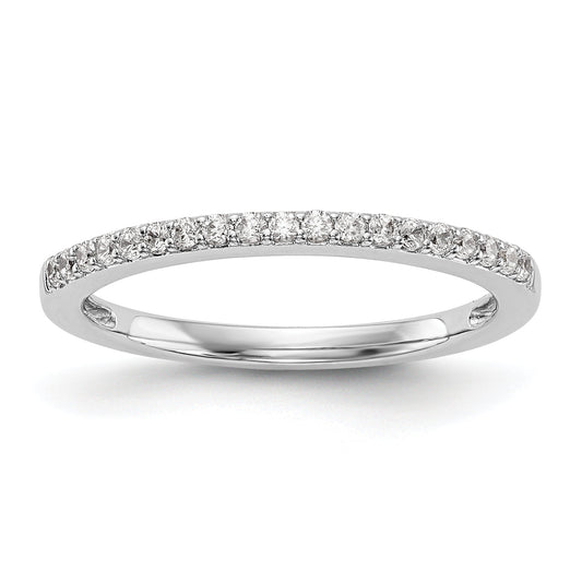 0.19ct. CZ Solid Real 14k White Gold Wedding Wedding Band Ring