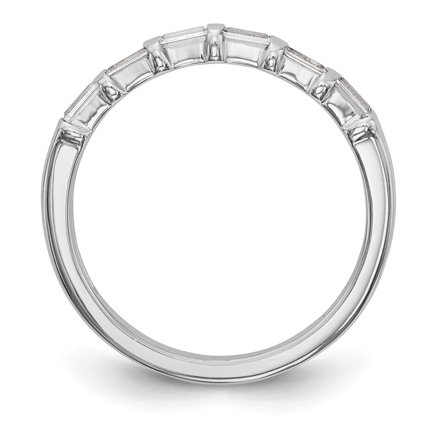 0.24ct. CZ Solid Real 14k White Gold Wedding Wedding Band Ring