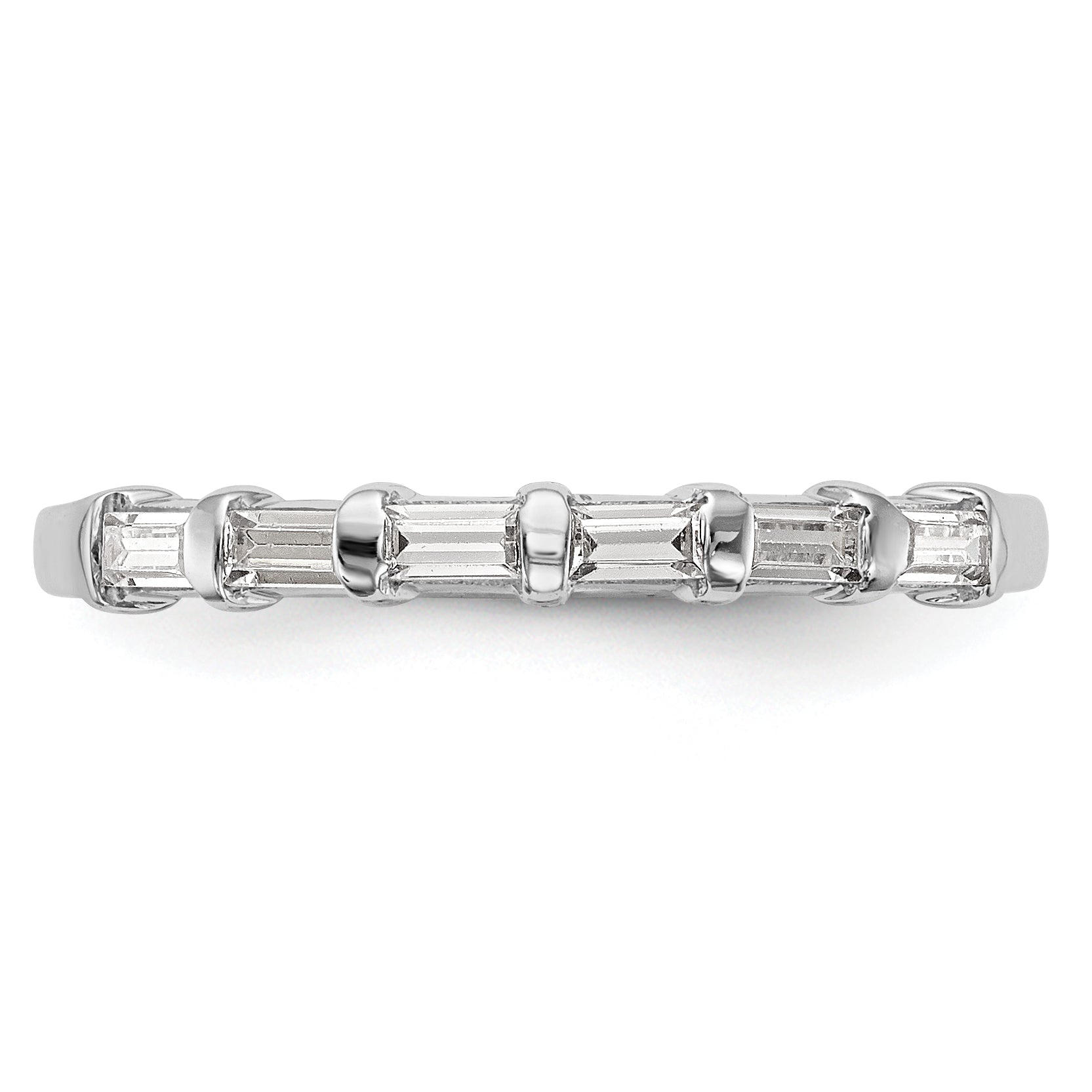 0.24ct. CZ Solid Real 14k White Gold Wedding Wedding Band Ring