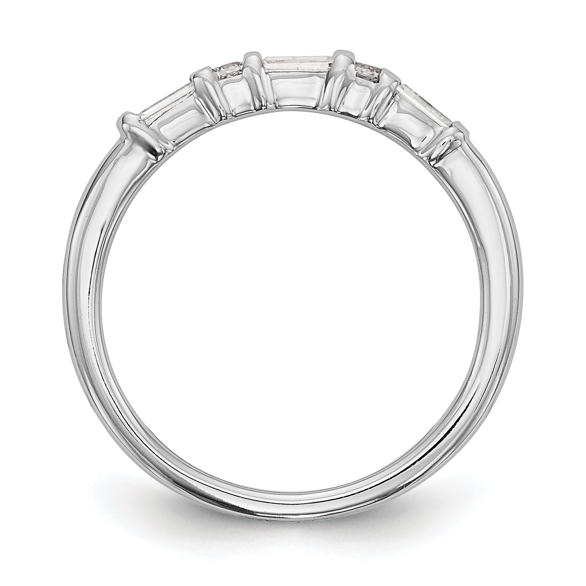 0.27ct. CZ Solid Real 14k White Gold Wedding Wedding Band Ring