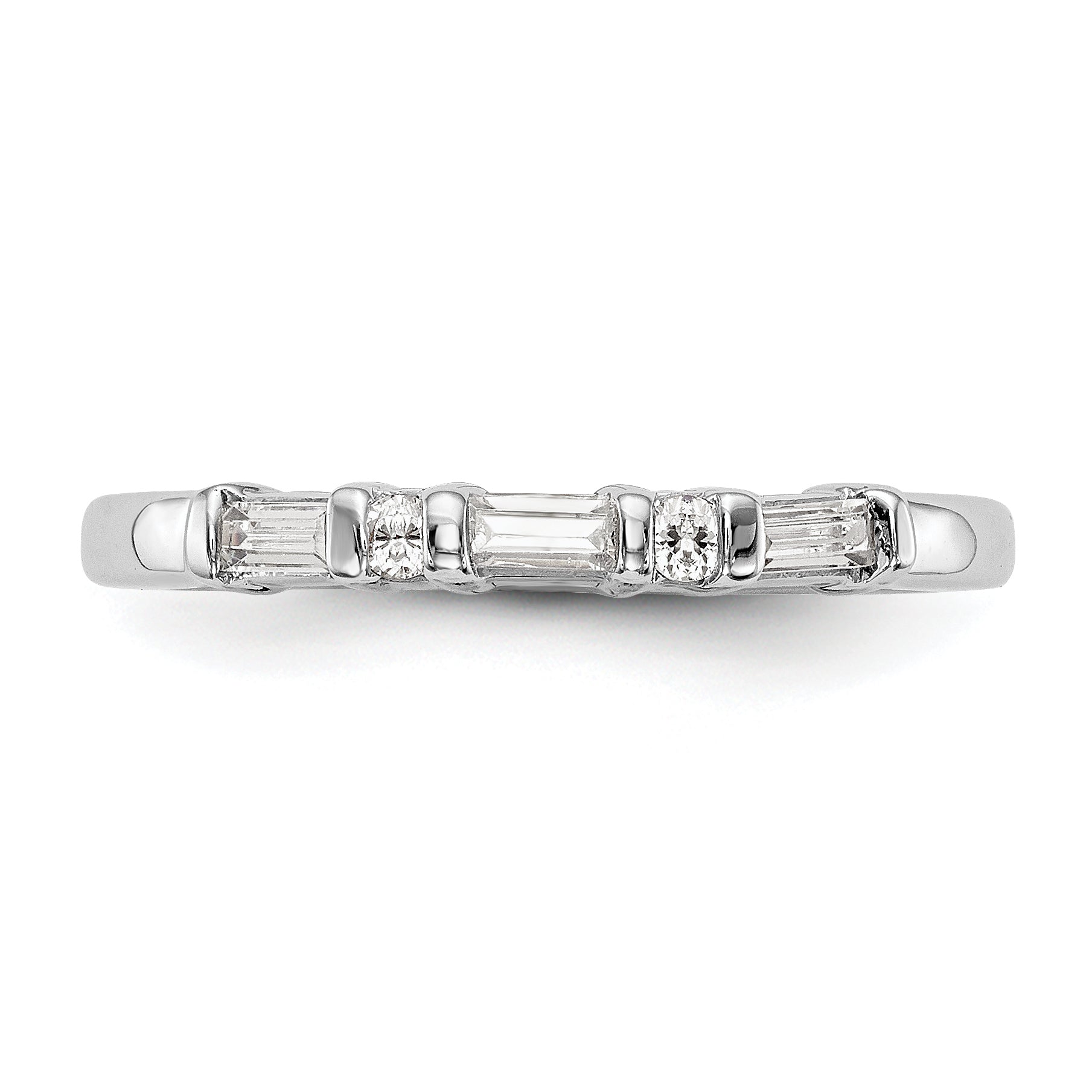 0.27ct. CZ Solid Real 14k White Gold Wedding Wedding Band Ring