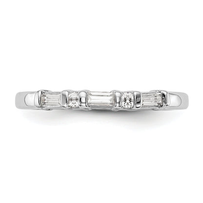 0.27ct. CZ Solid Real 14k White Gold Wedding Wedding Band Ring