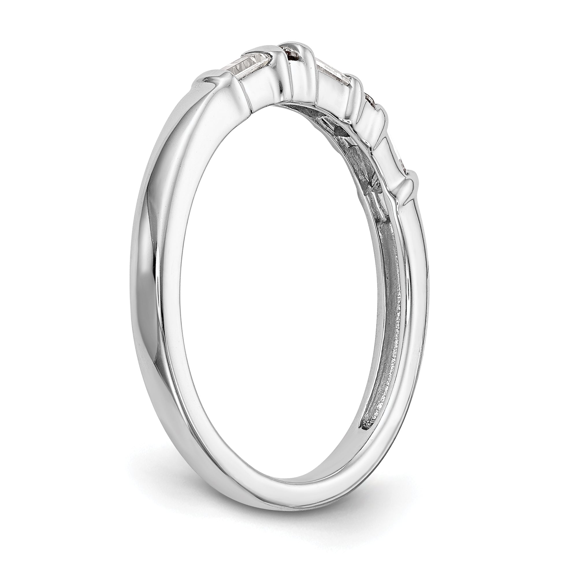 0.27ct. CZ Solid Real 14k White Gold Wedding Wedding Band Ring