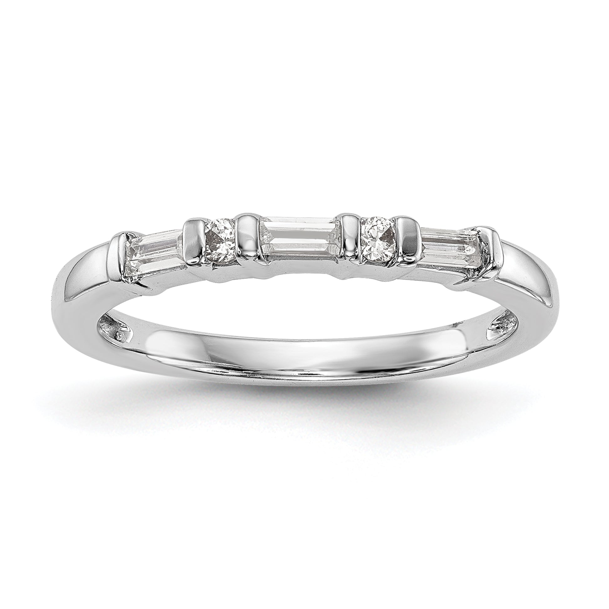 0.27ct. CZ Solid Real 14k White Gold Wedding Wedding Band Ring