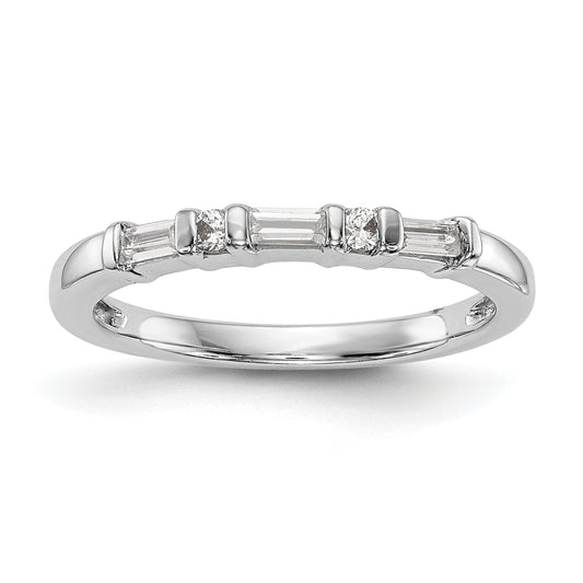 0.27ct. CZ Solid Real 14k White Gold Wedding Wedding Band Ring