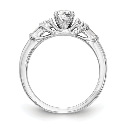 0.30ct. CZ Solid Real 14K White Gold Peg Set Engagement Ring