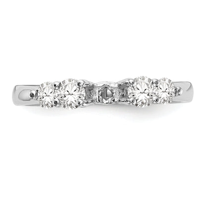 0.30ct. CZ Solid Real 14K White Gold Peg Set Engagement Ring