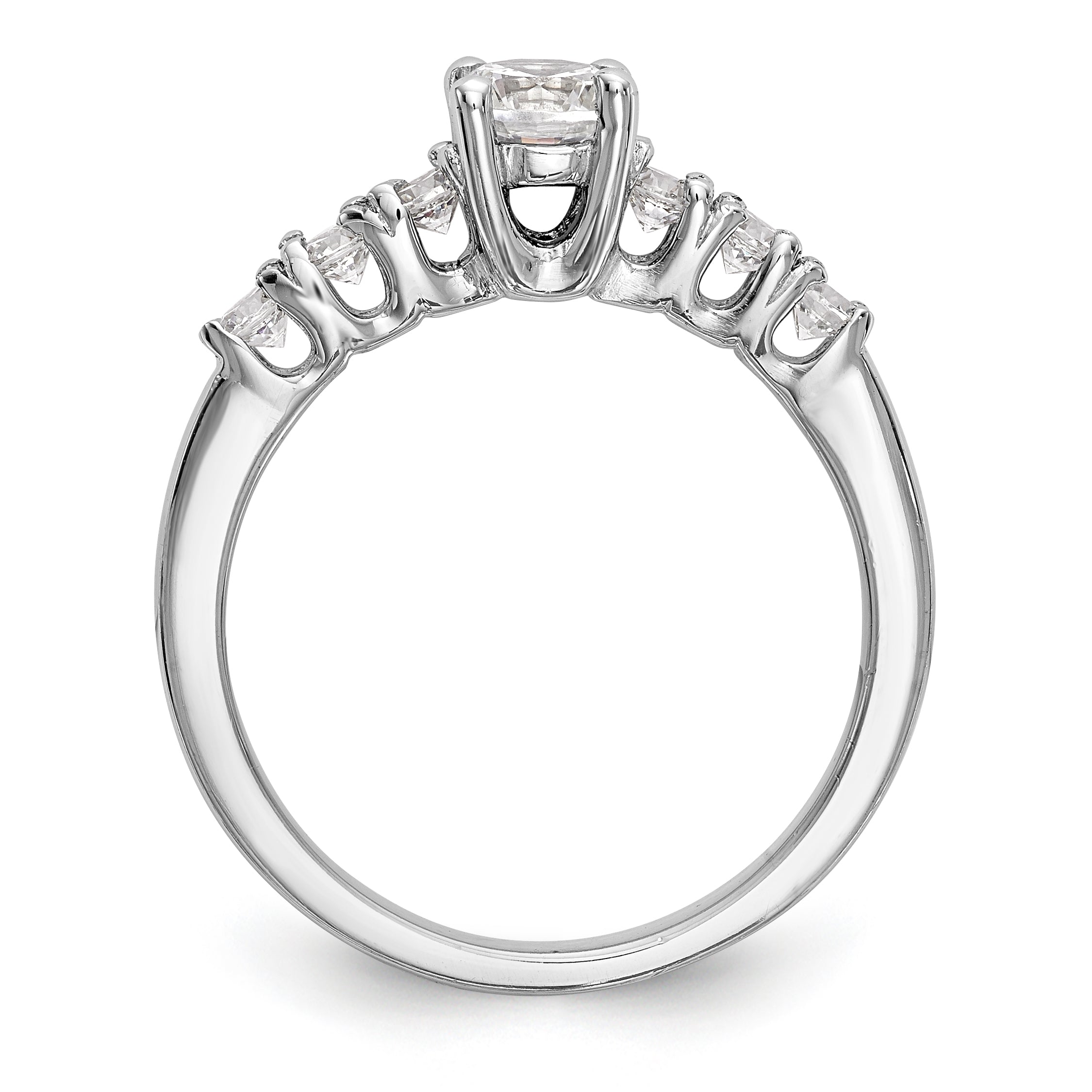 0.17ct. CZ Solid Real 14K White Gold Engagement Ring