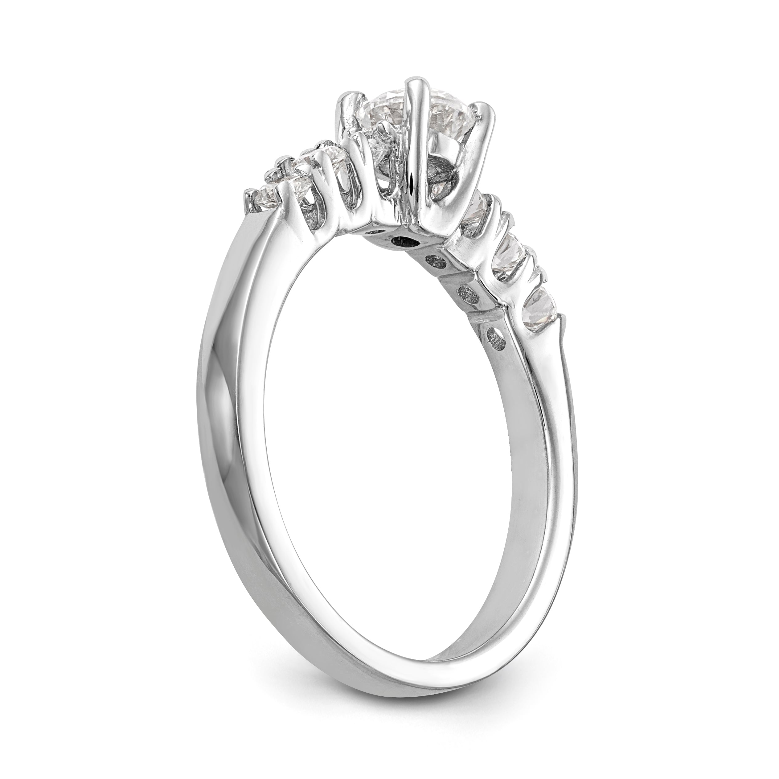 0.90ct. CZ Solid Real 14K White Gold Engagement Ring
