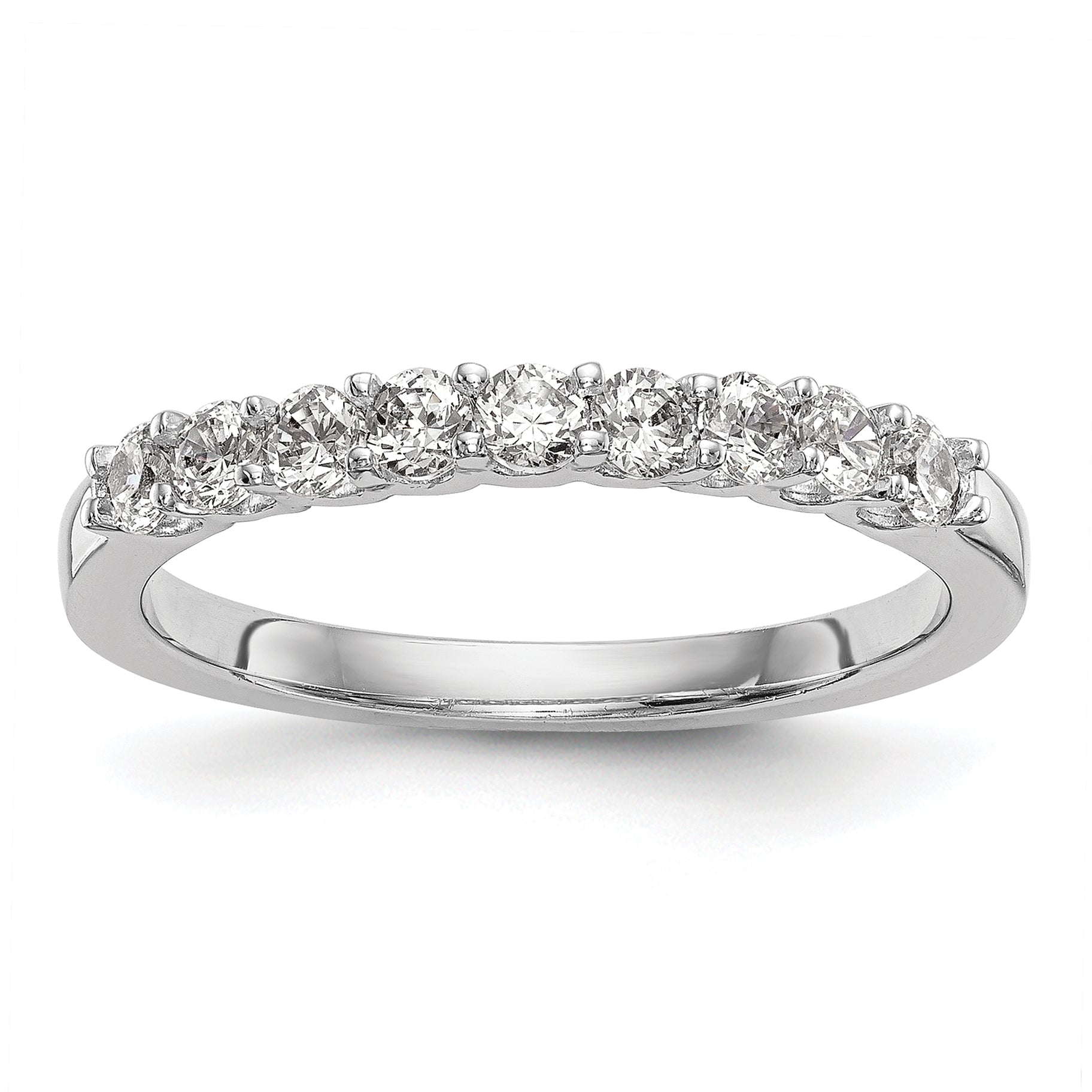 0.35ct. CZ Solid Real 14k White Gold Wedding Wedding Band Ring