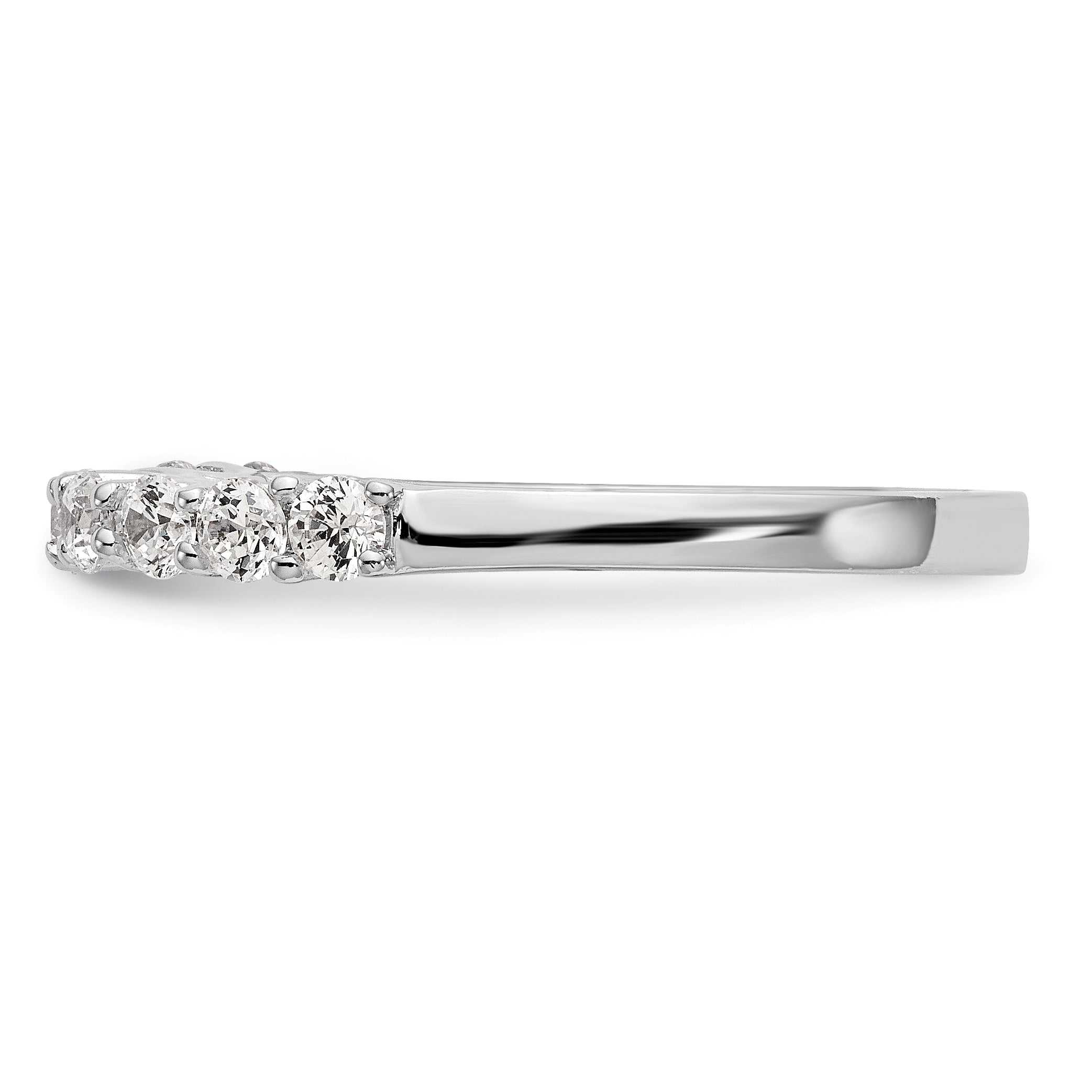 0.52ct. CZ Solid Real 14K White Gold Peg Set Engagement Ring