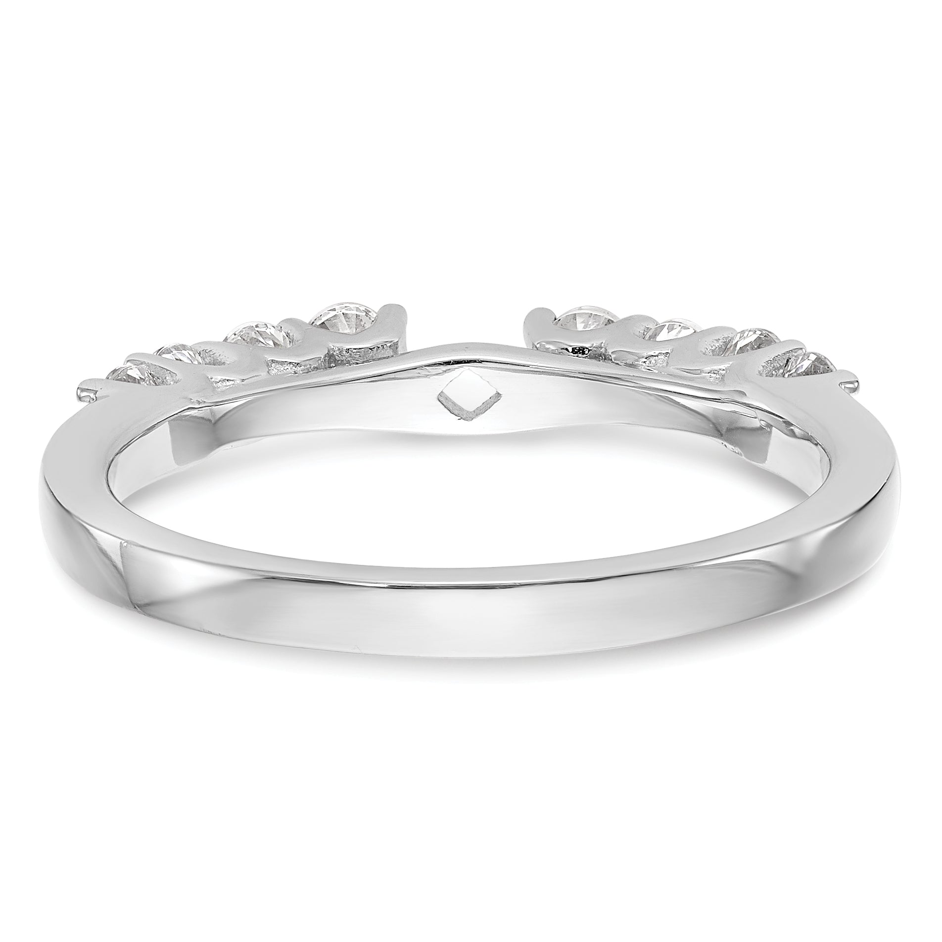 0.31ct. CZ Solid Real 14K White Gold Peg Set Engagement Ring