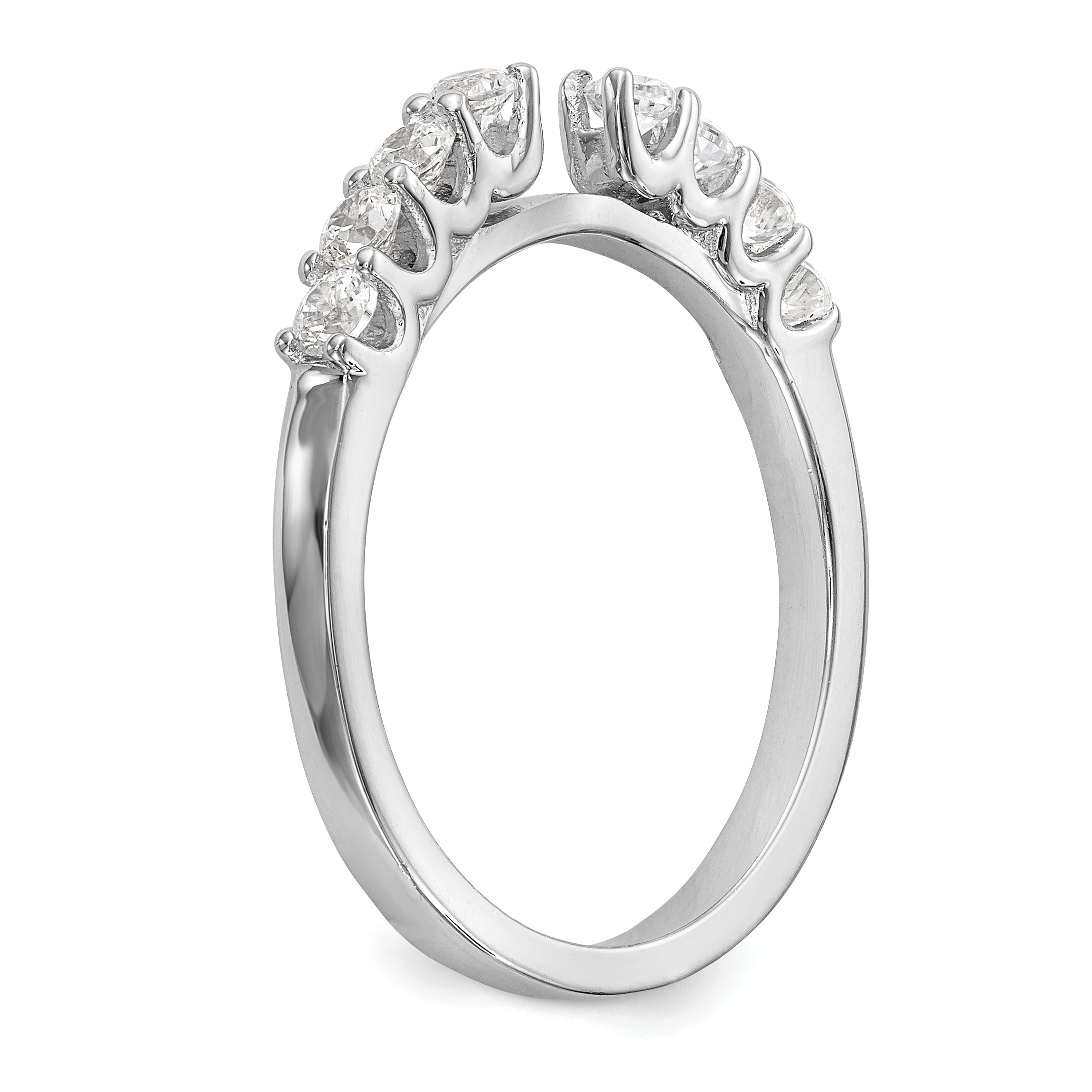 0.31ct. CZ Solid Real 14K White Gold Peg Set Engagement Ring