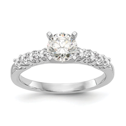 0.52ct. CZ Solid Real 14K White Gold Peg Set Engagement Ring