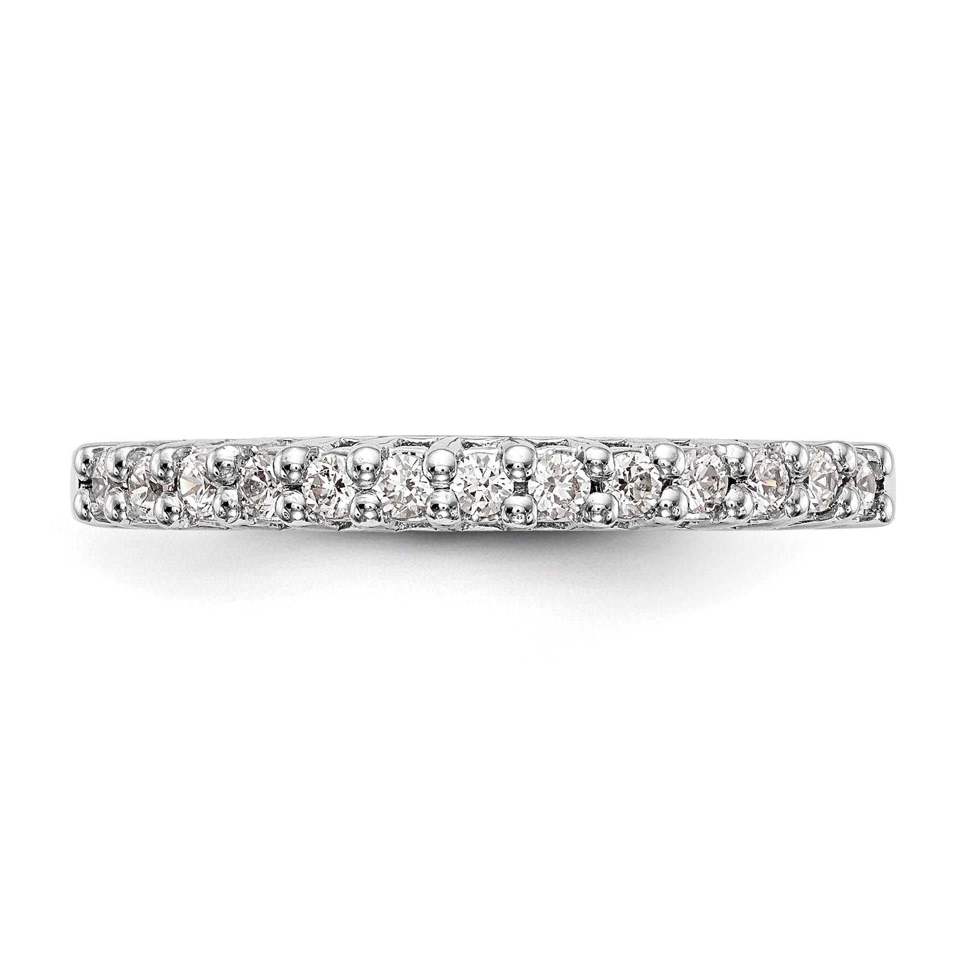 0.26ct. CZ Solid Real 14k White Gold Wedding Wedding Band Ring