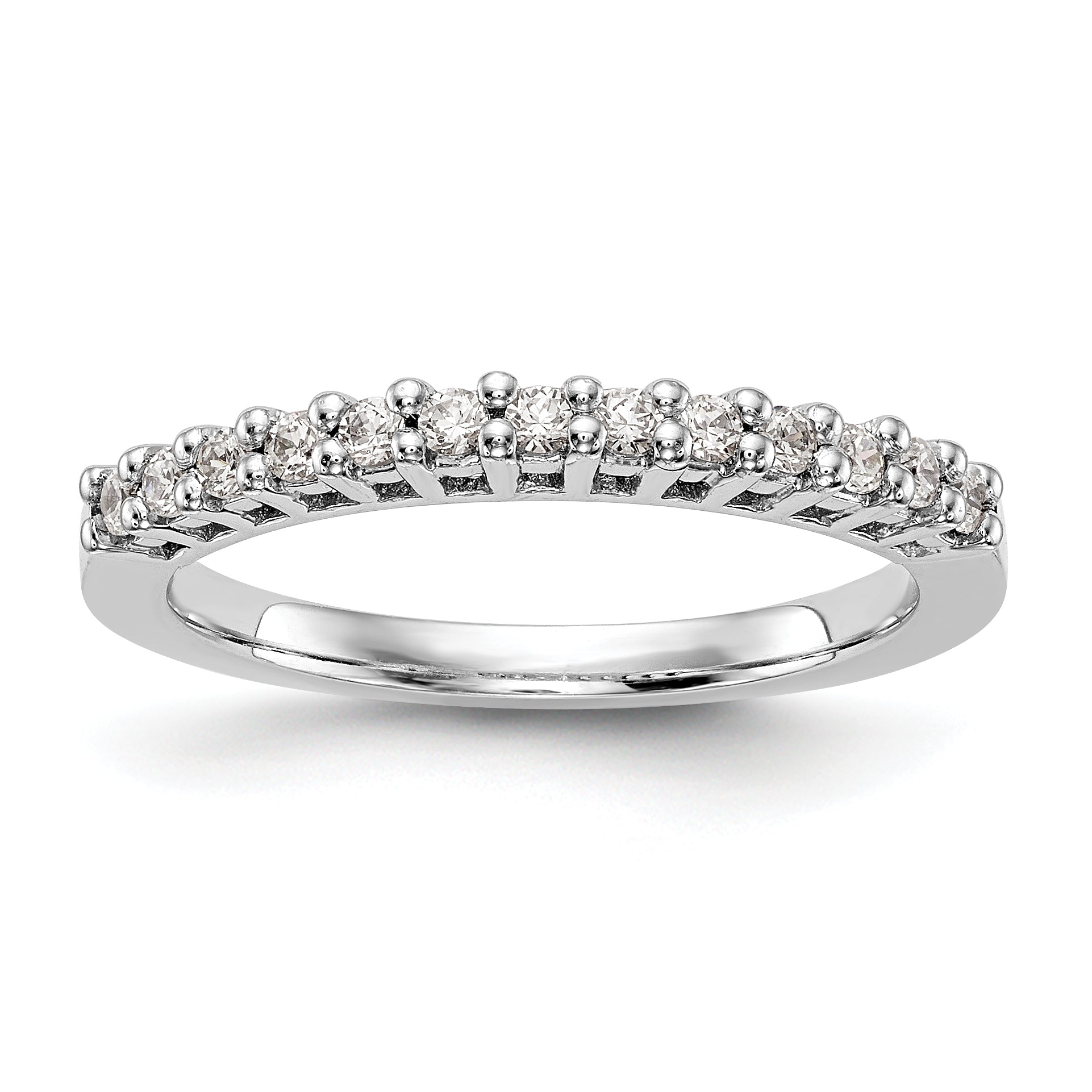 0.26ct. CZ Solid Real 14k White Gold Wedding Wedding Band Ring