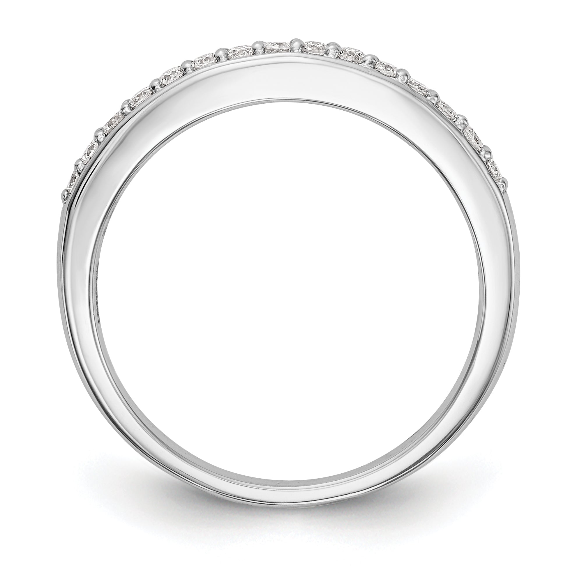 0.20ct. CZ Solid Real 14k White Gold Wedding Wedding Band Ring