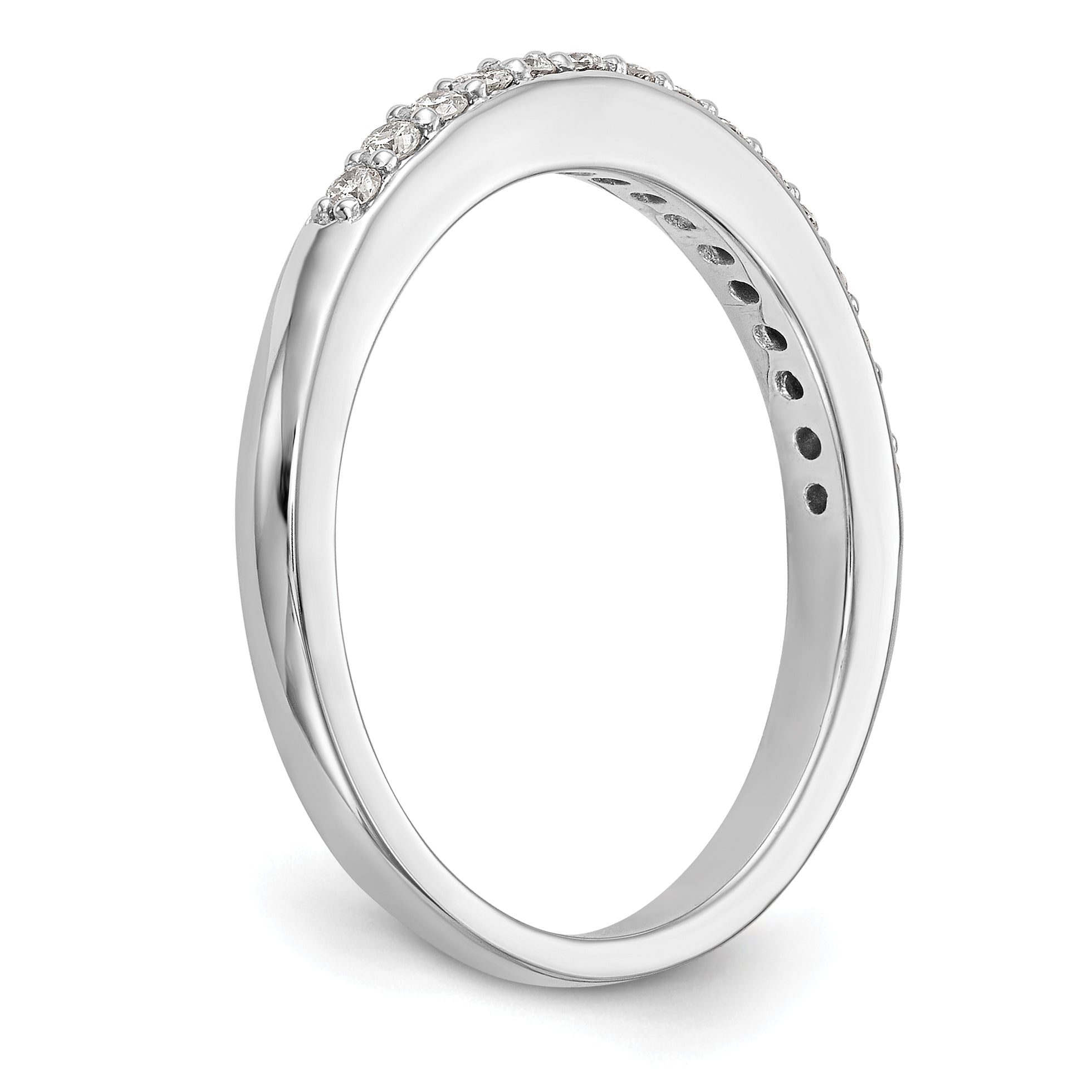 0.20ct. CZ Solid Real 14k White Gold Wedding Wedding Band Ring