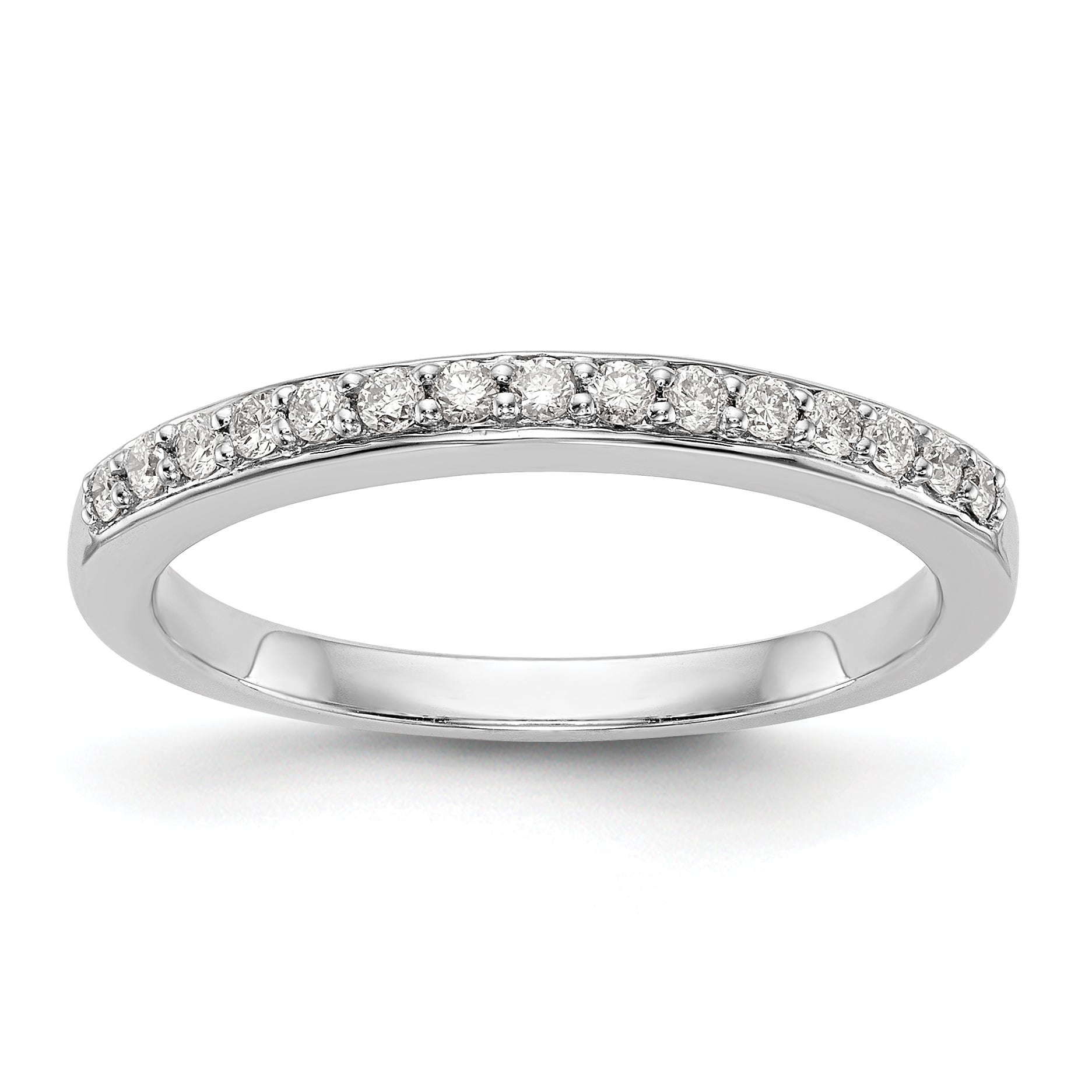 0.20ct. CZ Solid Real 14k White Gold Wedding Wedding Band Ring