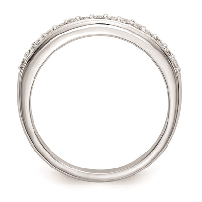0.25ct. CZ Solid Real 14k White Gold Wedding Wedding Band Ring