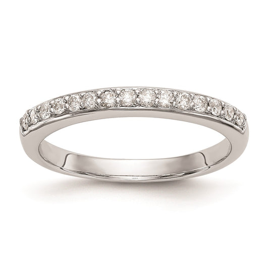 0.25ct. CZ Solid Real 14k White Gold Wedding Wedding Band Ring