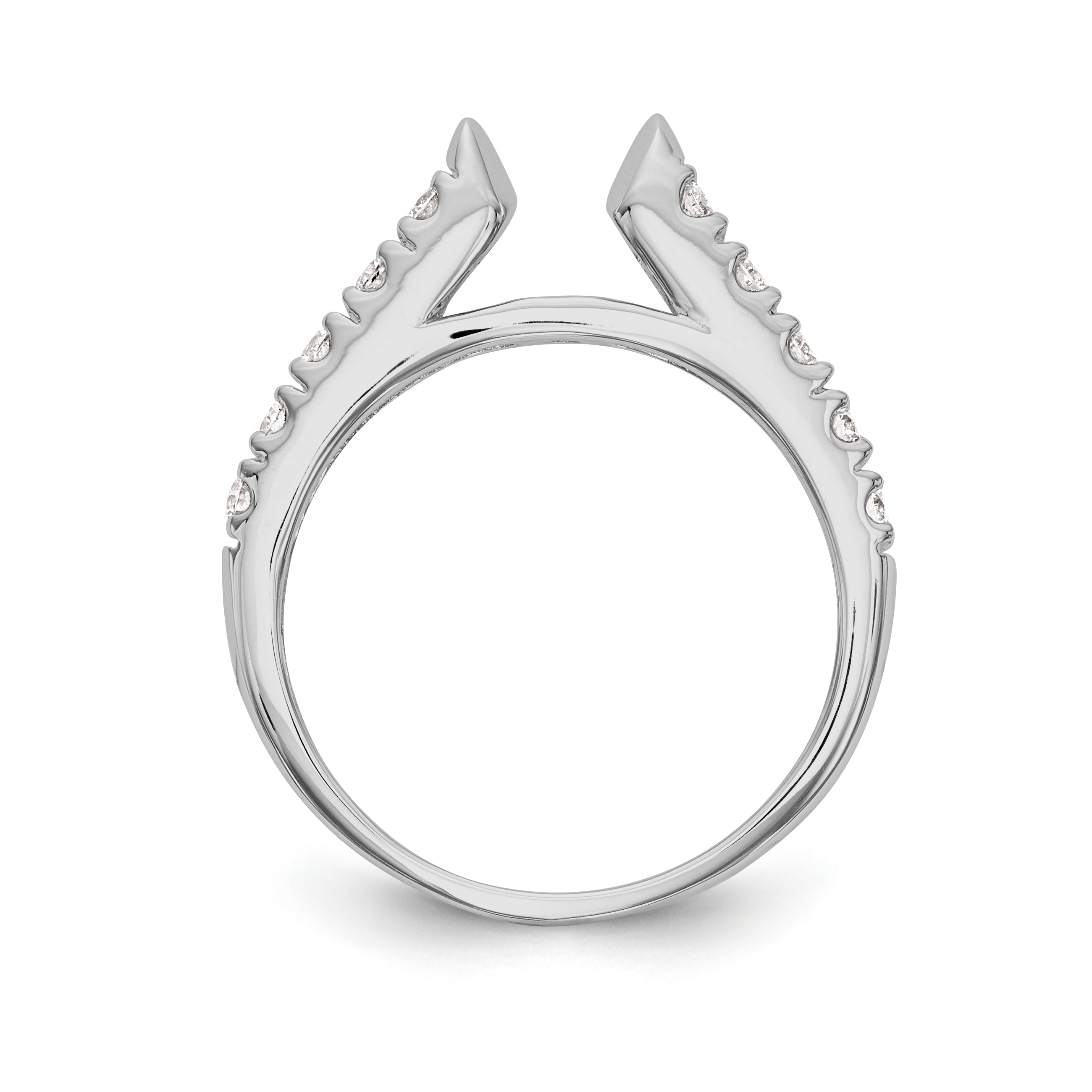 0.33ct. CZ Solid Real 14K White Gold Peg Set Engagement Ring