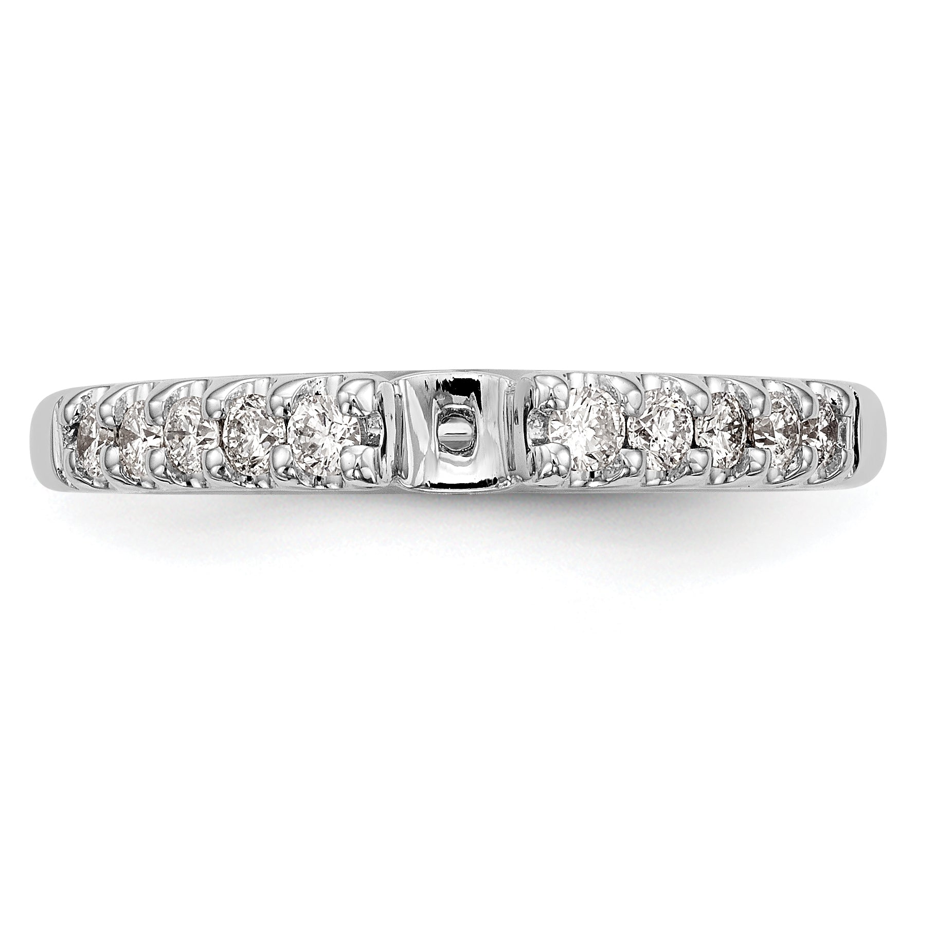 0.33ct. CZ Solid Real 14K White Gold Peg Set Engagement Ring