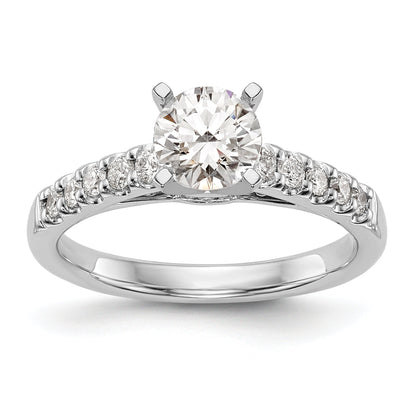 0.33ct. CZ Solid Real 14K White Gold Peg Set Engagement Ring