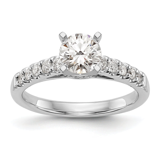 0.33ct. CZ Solid Real 14K White Gold Peg Set Engagement Ring